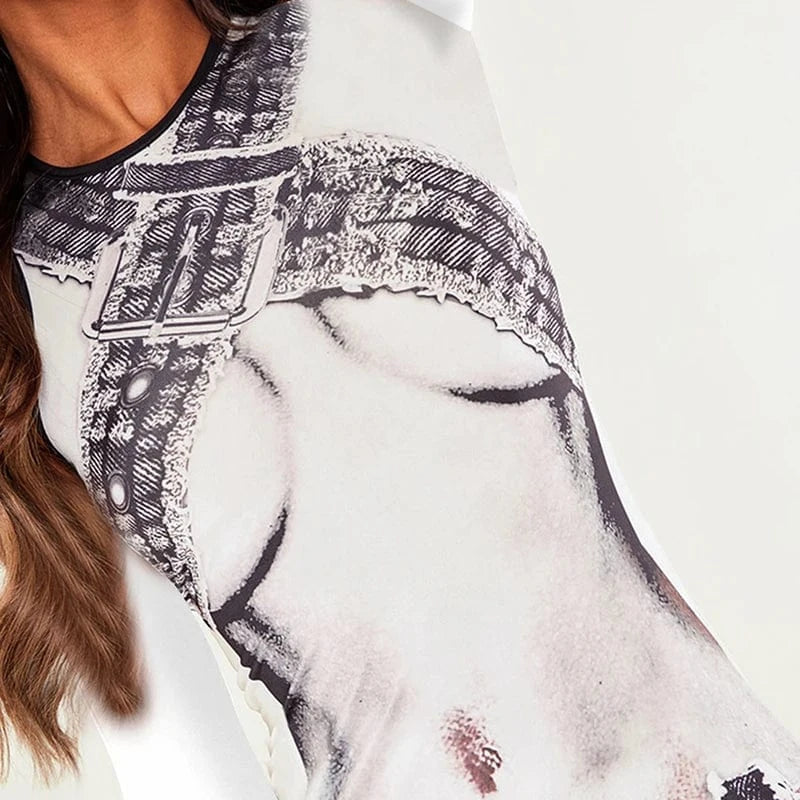 Bomblook D23DS136 2024 Fall Elegant Mini Dresses Winter Outfits Bodycon Graphin Print Dresses Women