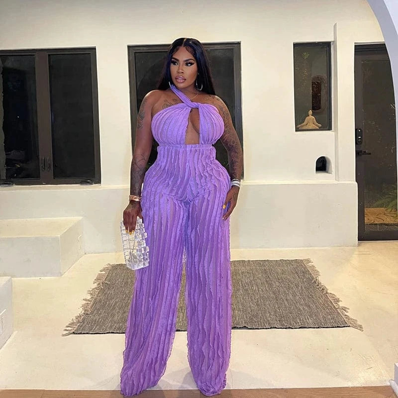 Bomblook D23JP059 New Arrivals Halter Sexy Fashion Sleeveless Jumpsuit Women 2024 Playsuits Bodysuits