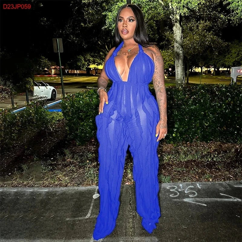 Bomblook D23JP059 New Arrivals Halter Sexy Fashion Sleeveless Jumpsuit Women 2024 Playsuits Bodysuits