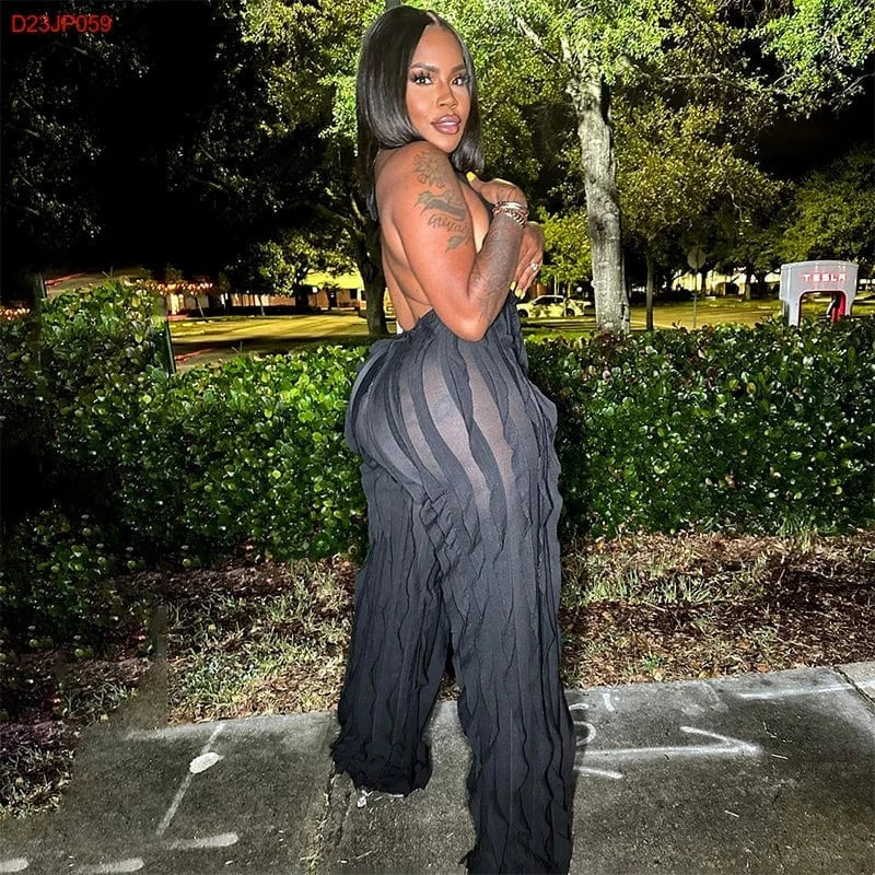 Bomblook D23JP059 New Arrivals Halter Sexy Fashion Sleeveless Jumpsuit Women 2024 Playsuits Bodysuits