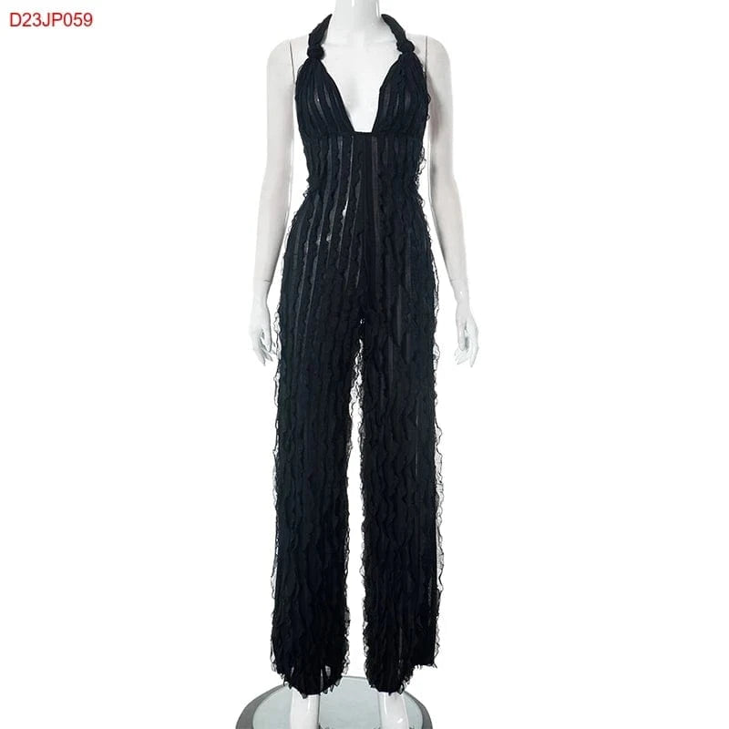 Bomblook D23JP059 New Arrivals Halter Sexy Fashion Sleeveless Jumpsuit Women 2024 Playsuits Bodysuits