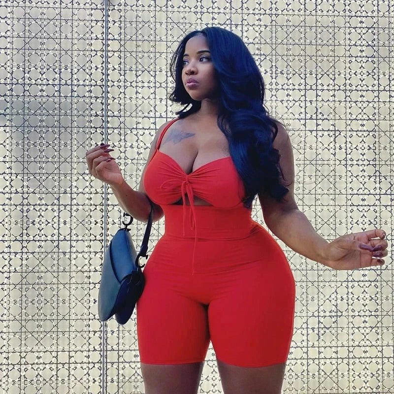 Bomblook K21RP302 Sexy Bikini Romper Women 2024 New Arrival Solid Color Backless Bodycon Short Jumpsuit And Romper Activewear