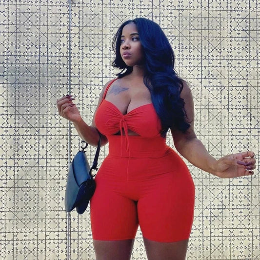 Bomblook K21RP302 Sexy Bikini Romper Women 2024 New Arrival Solid Color Backless Bodycon Short Jumpsuit And Romper Activewear