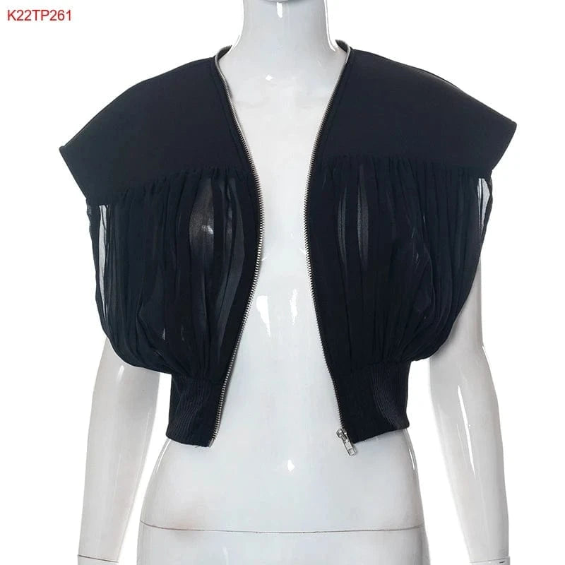 Bomblook K22TP261 New Arrivals Summer Tops Women Solid Color Zipper 2024 Casual Fashion Tops