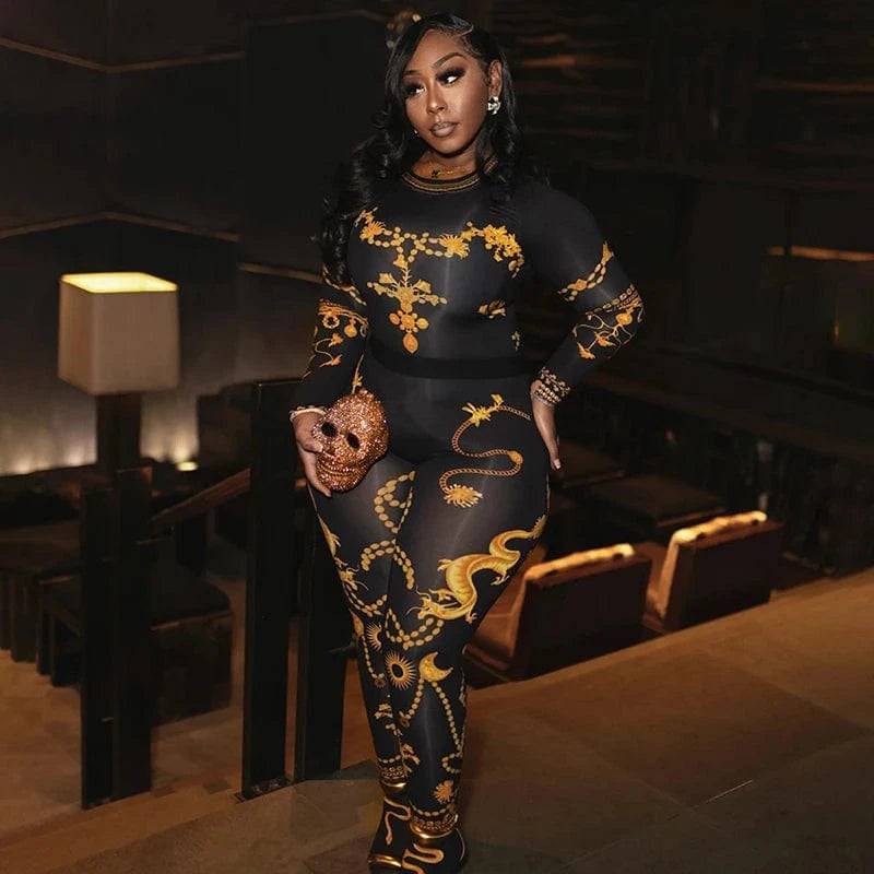 Bomblook K23ST610 Pattern Print Outfits Casual 2 Piece Set Women Streetwear 2024 Spring Women Sets Sets For Women