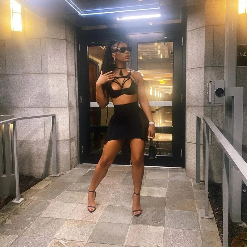 Bomblook M20882P Net Yarn Women Skirt 2024 New Arrival Solid Color Splice Sexy Mini Skirt See-through Streetwear