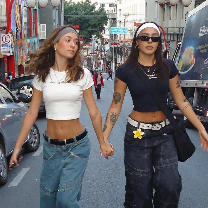 Bomblook M23TP710 2024 New Arrivals Spring Clothes For Women Vintage Crop Top Blouse Women Lace Ladies Letter Print Tops