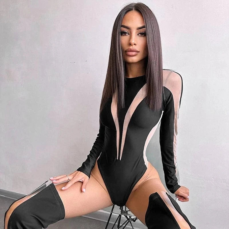 Bomblook R23BS199 Nylon Playsuit Spring Women Jumpsuit Streetwear Patchwork Jumpsuits Women Streetwear Bodysuit 2024