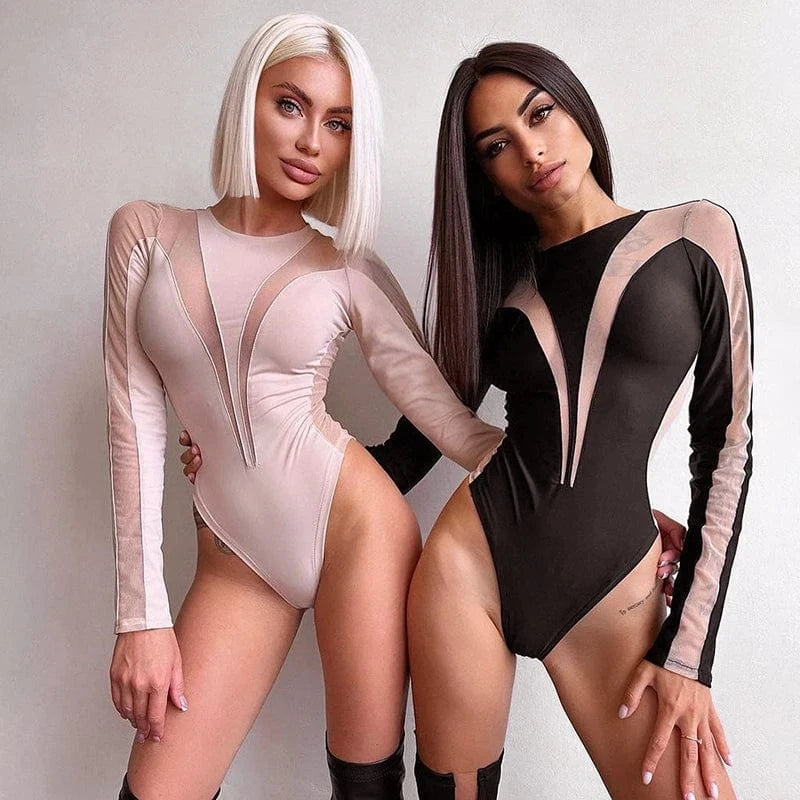 Bomblook R23BS199 Nylon Playsuit Spring Women Jumpsuit Streetwear Patchwork Jumpsuits Women Streetwear Bodysuit 2024