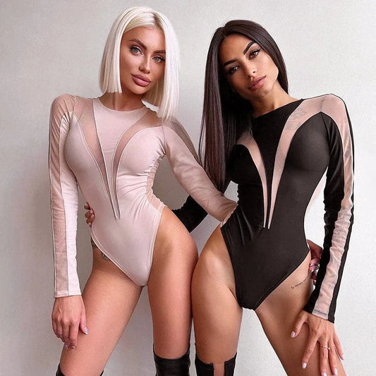 Bomblook R23BS199 Nylon Playsuit Spring Women Jumpsuit Streetwear Patchwork Jumpsuits Women Streetwear Bodysuit 2024