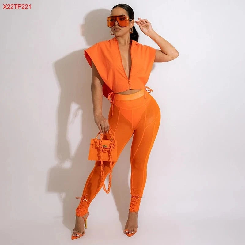 Bomblook X22TP221 Summer New Arrivals Hot Sale Short Sleeve O Neck Solid Color Zipper Hoodie Crop Top 2024 Women Fashion