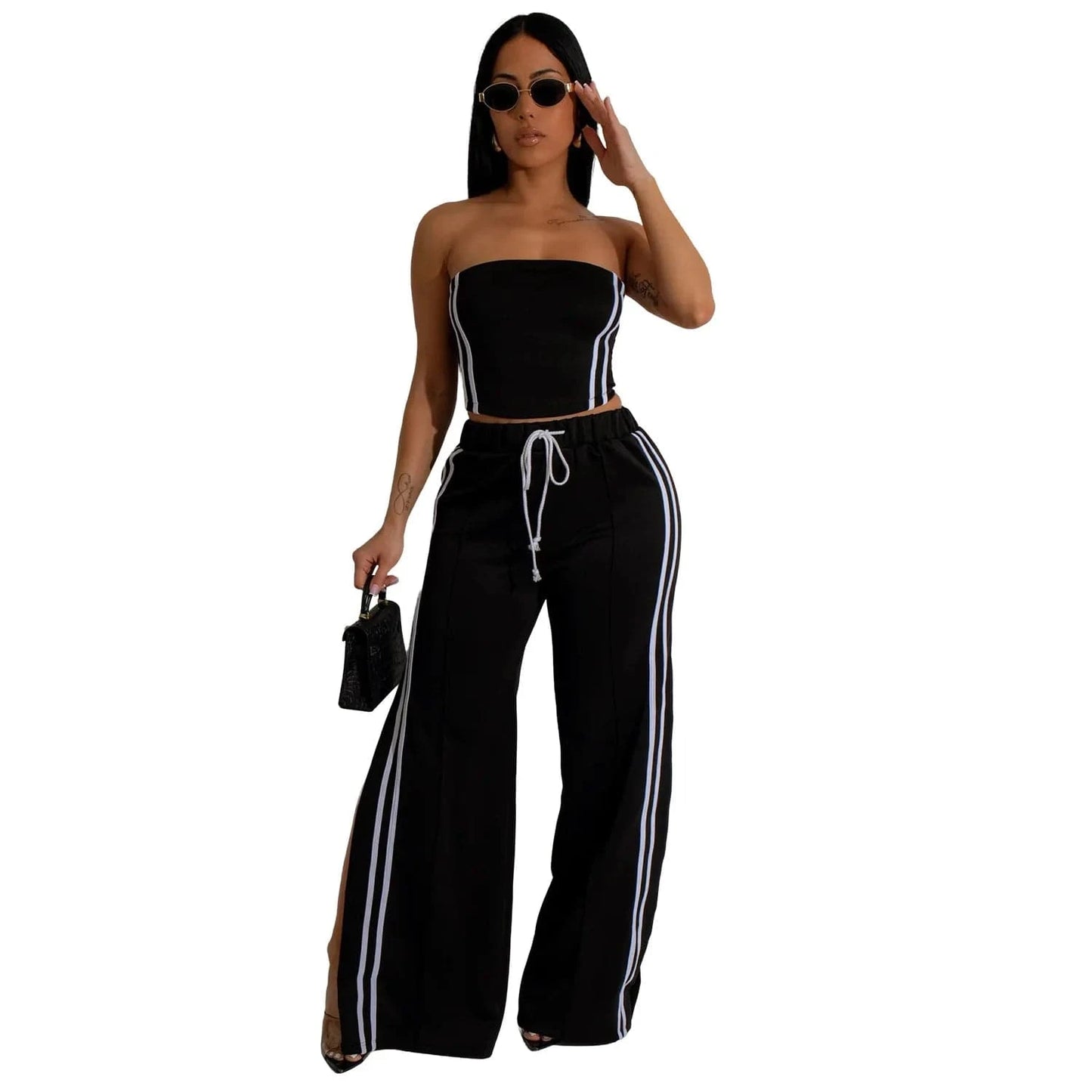 Bomblook Z910ST05 Streetwear Casual Fashion Women's Solid Color Sleeveless+Long Skirt Two-piece Set New Suit 2 Piece Set Women