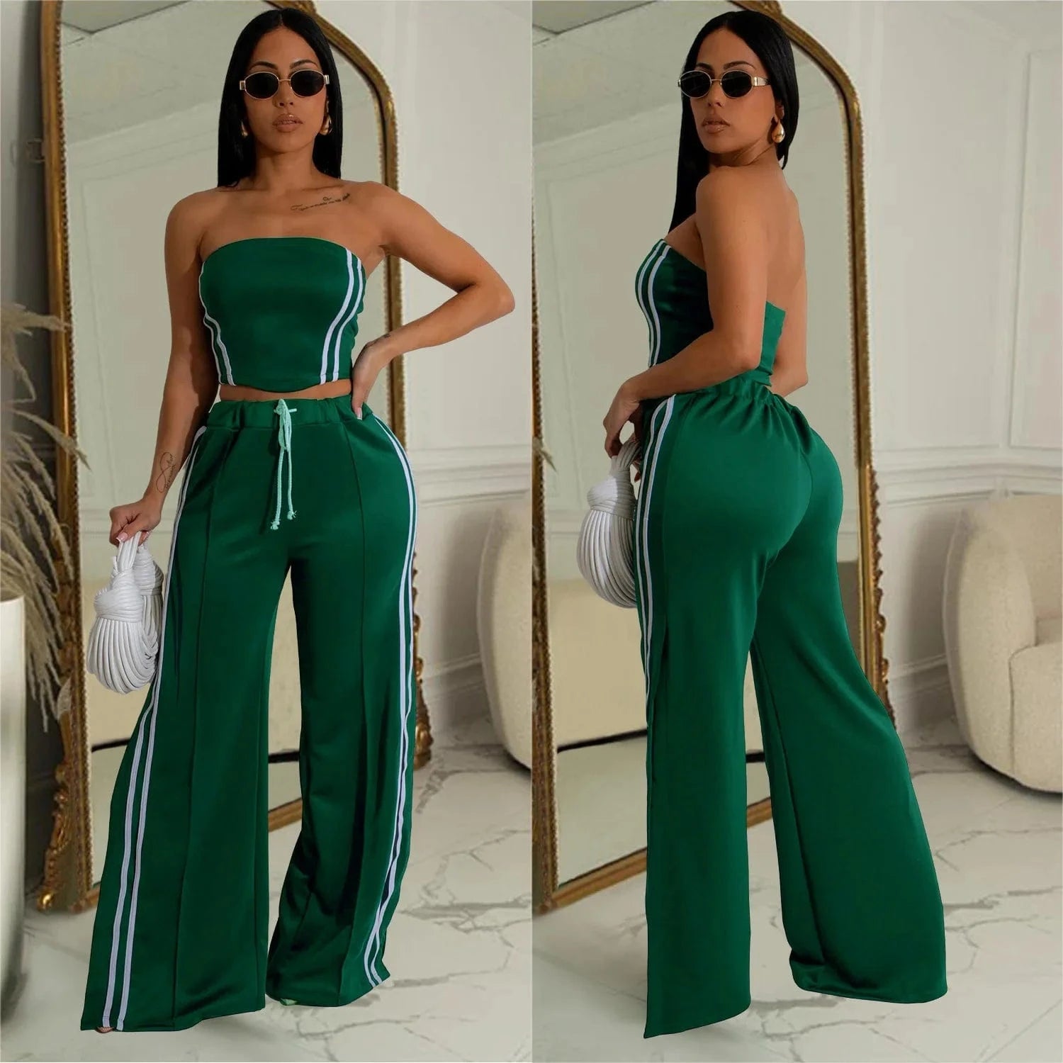 Bomblook Z910ST05 Streetwear Casual Fashion Women's Solid Color Sleeveless+Long Skirt Two-piece Set New Suit 2 Piece Set Women