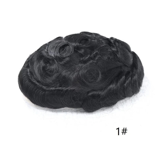 Bond Cap Natural Hair Toupee For Men Mono Top Pu Around Base Mens Wig Male Hair Replacement Systems