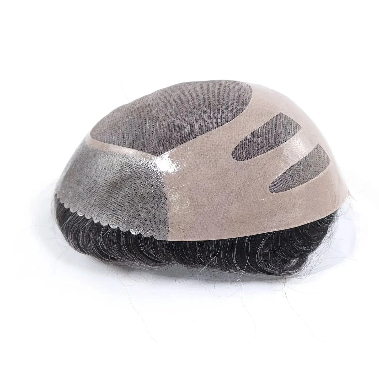 Bond Cap Natural Hair Toupee For Men Mono Top Pu Around Base Mens Wig Male Hair Replacement Systems