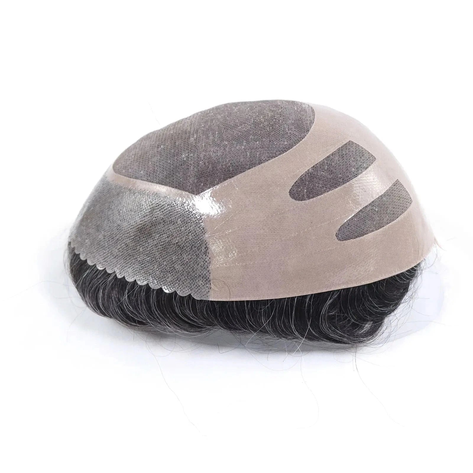 Bond Cap Natural Hair Toupee For Men Mono Top Pu Around Base Mens Wig Male Hair Replacement Systems