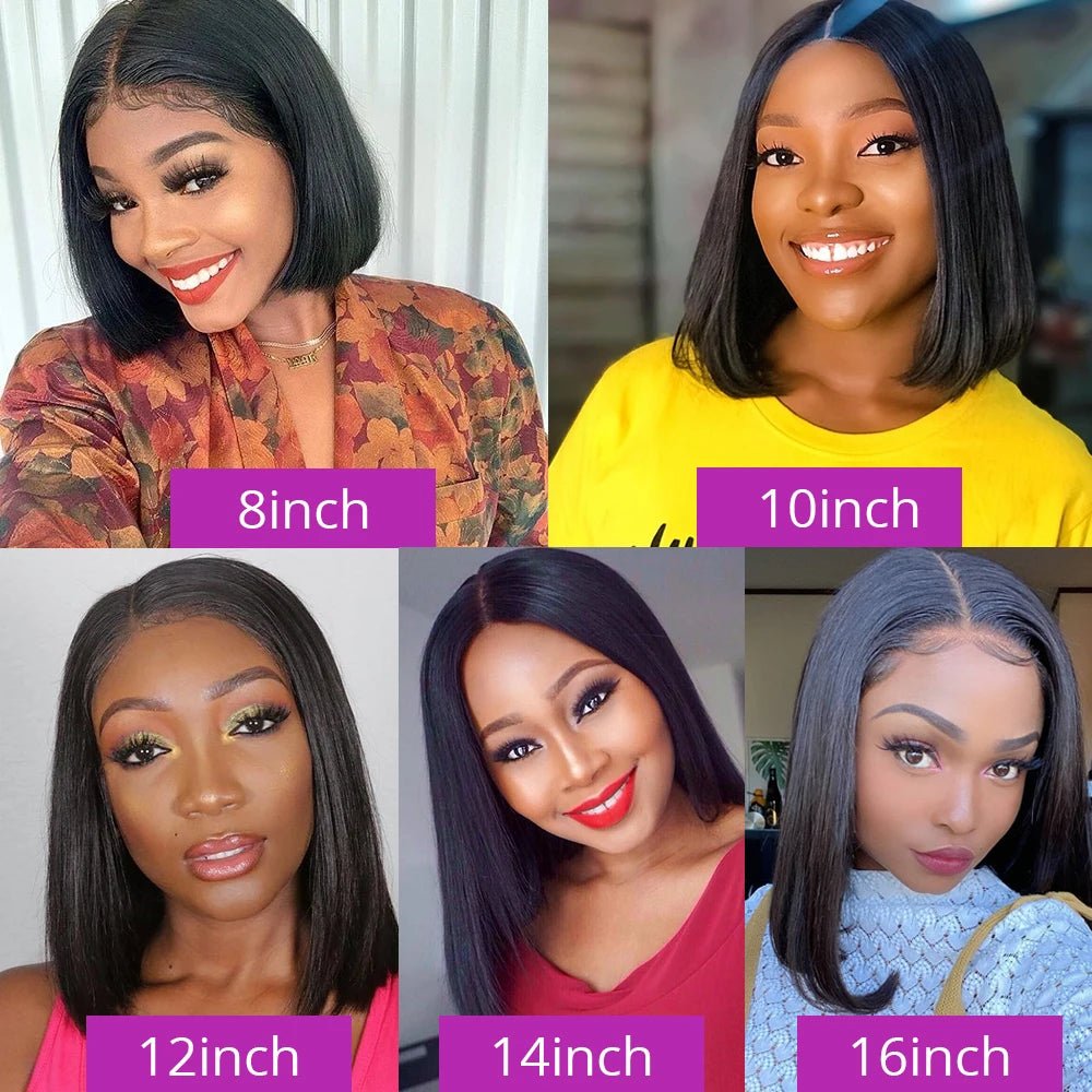 Bone Straight Glueless Bob Wig (10–16 Inch Options) - SN Wigs & More