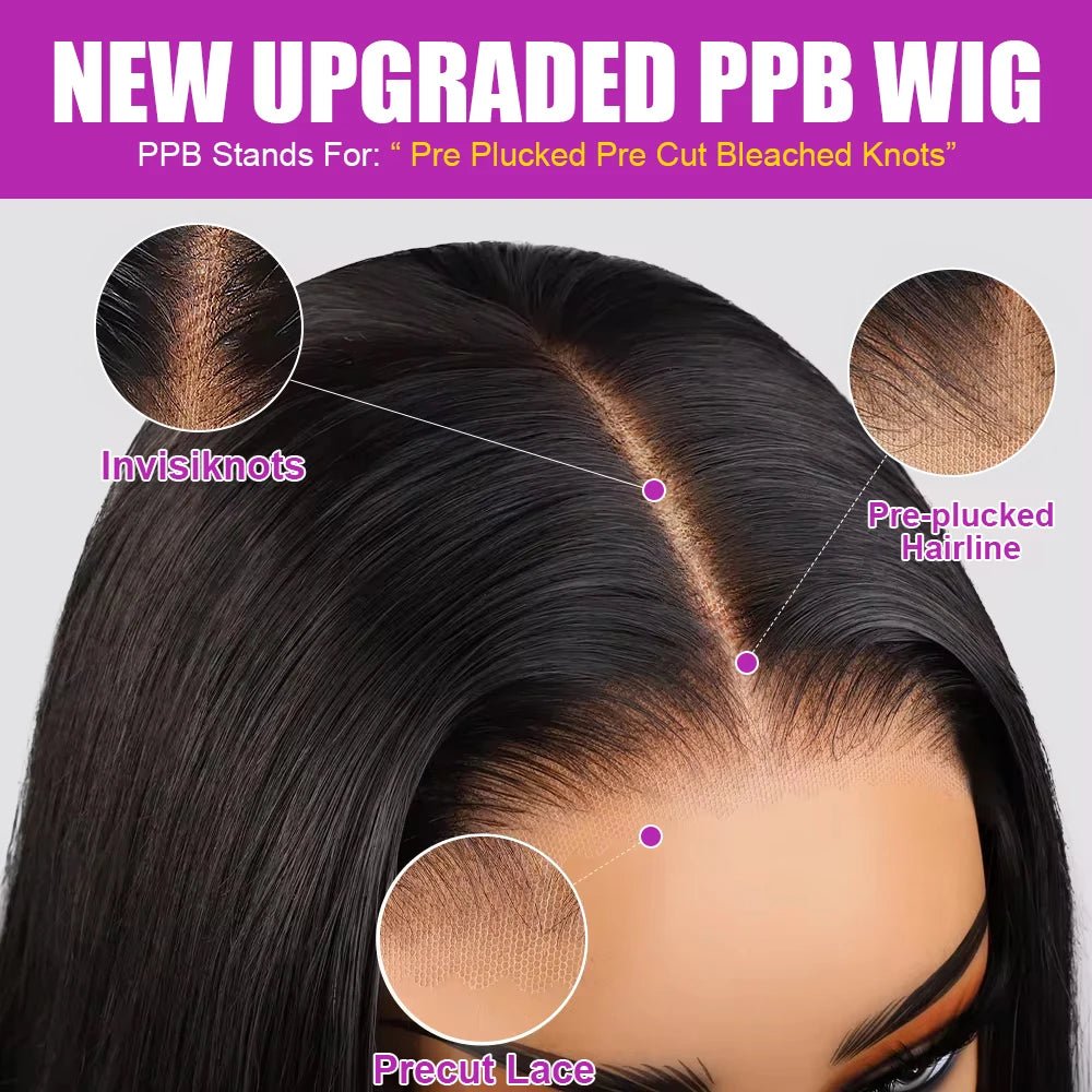 Bone Straight Glueless Bob Wig (10–16 Inch Options) - SN Wigs & More