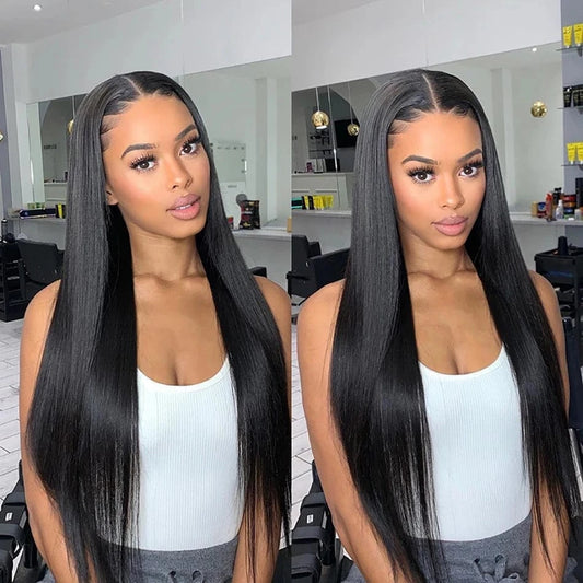Bone Straight Hd Brazilian Full Lace Frontal Wig Natural Color Human Hair Lace Front Wigs With Baby Hair