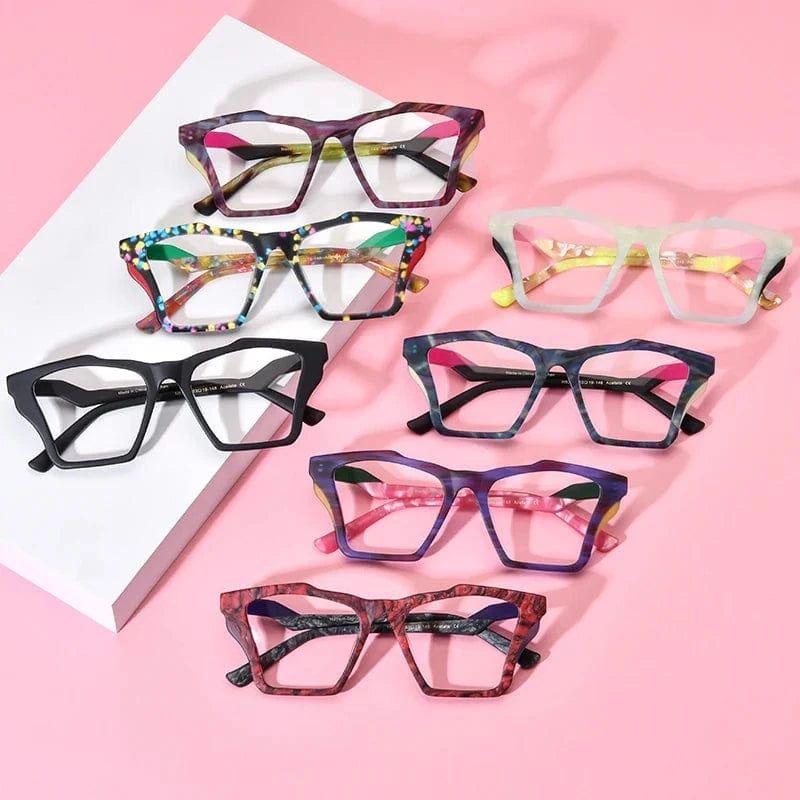 Borregls Acetate Cat Eye Glasses Frame 2024 New Trendy Eyeglasses Women Optical Prescription Spectacles Eyewear 19360