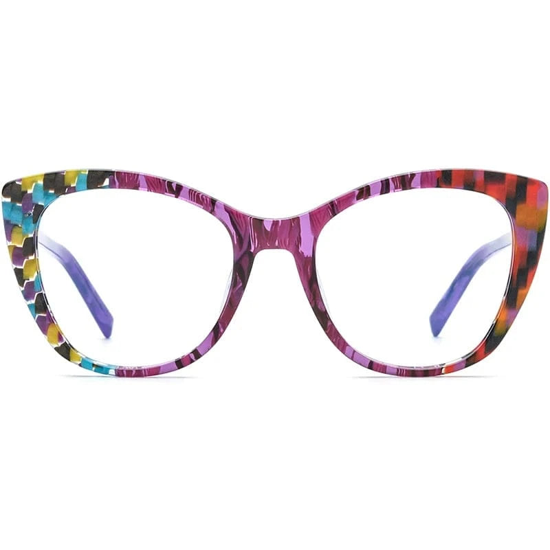 Borregls Acetate Cat Eye Glasses Frame Brand Designer Transparent Eyeglasses Frame Myopia Optical Eyewear 19327