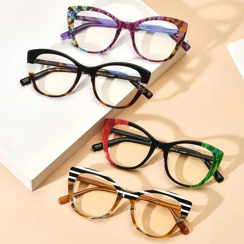 Borregls Acetate Cat Eye Glasses Frame Brand Designer Transparent Eyeglasses Frame Myopia Optical Eyewear 19327