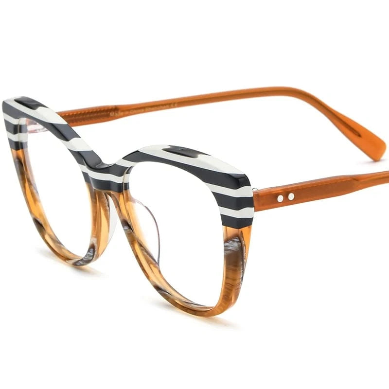 Borregls Acetate Cat Eye Glasses Frame Brand Designer Transparent Eyeglasses Frame Myopia Optical Eyewear 19327