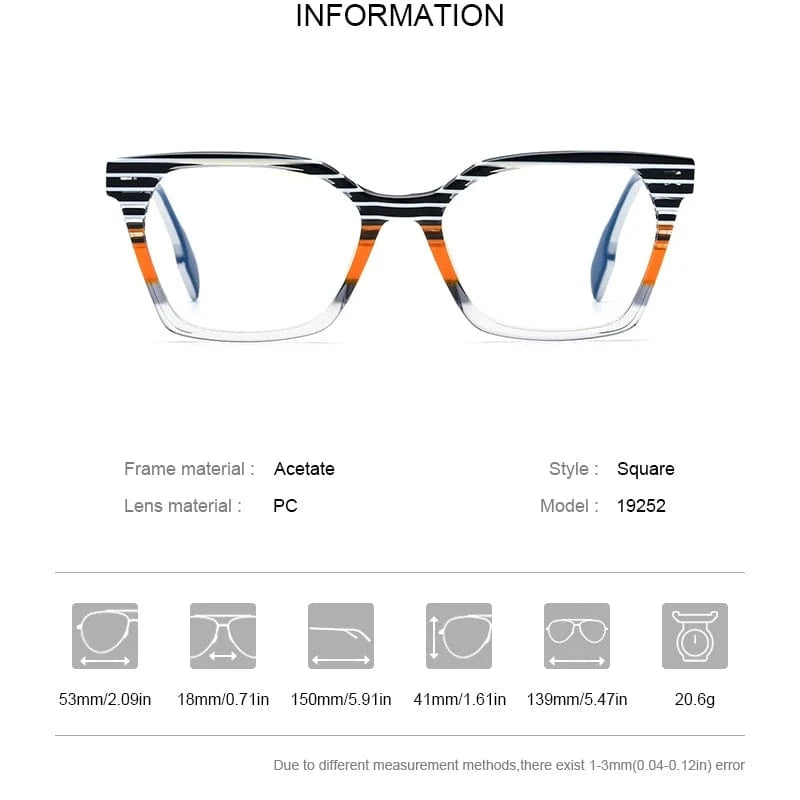 Borregls Acetate Glasses Frame Men Retro Square Eyeglasses Women 2022 Optical Spectacles Myopia Eyewear 19252