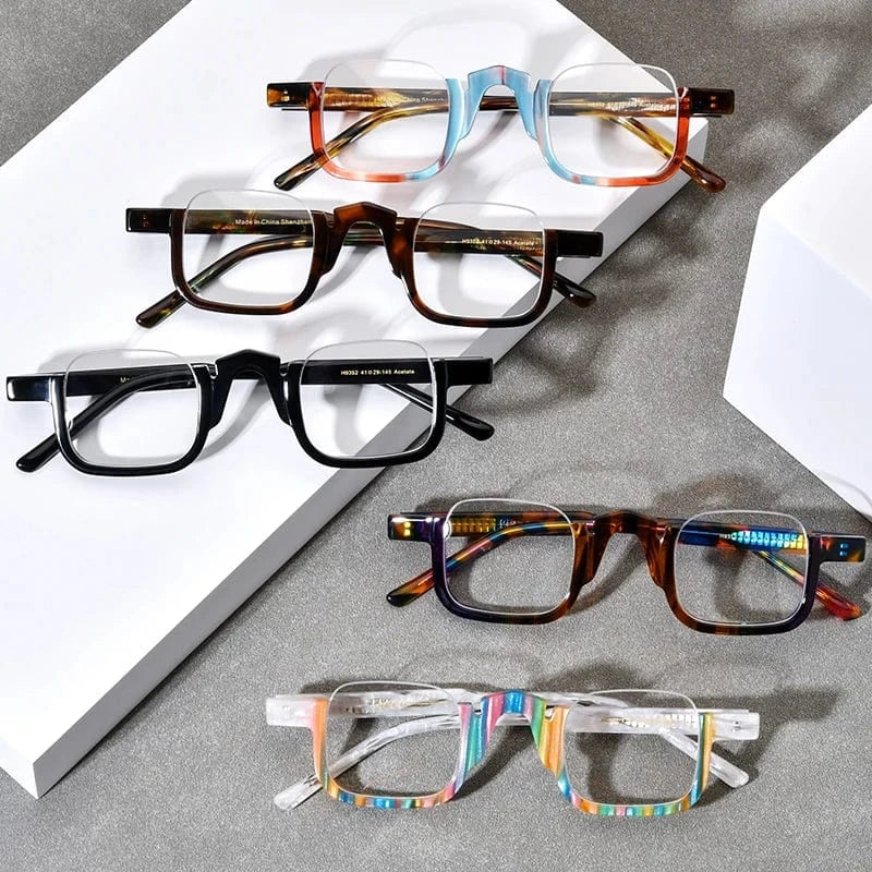 Borregls Acetate Square Glasses Frame 2024 New Trendy Eyeglasses Women Optical Prescription Spectacles Eyewear 19352