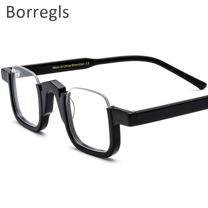 Borregls Acetate Square Glasses Frame 2024 New Trendy Eyeglasses Women Optical Prescription Spectacles Eyewear 19352
