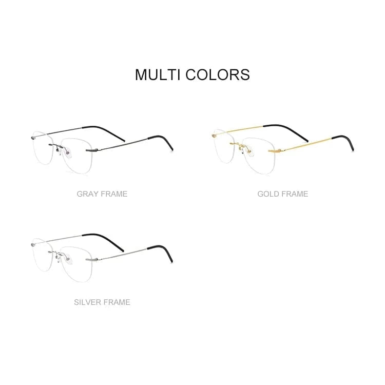 Borregls B Titanium Rimless Glasses Frame Women Eyeglasses Myopia Optical Men Vintage Oval Eyewear 1855