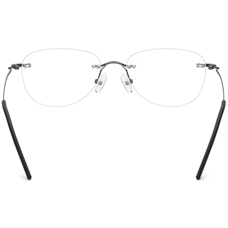 Borregls B Titanium Rimless Glasses Frame Women Eyeglasses Myopia Optical Men Vintage Oval Eyewear 1855