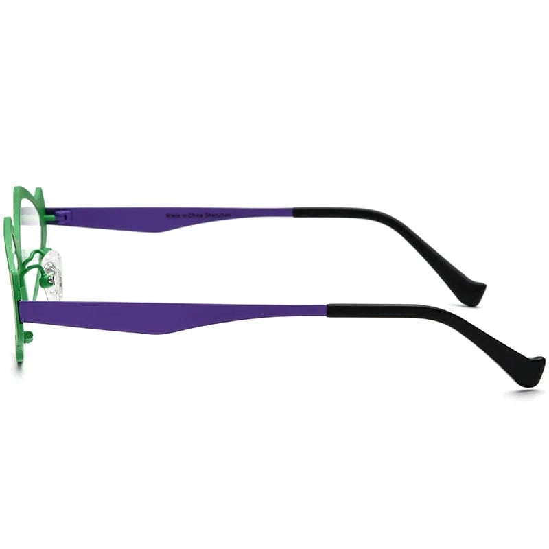 Borregls Colorful Pure Titanium Glasses Frame Women 2024 New Retro Cat Eye Optical Eyeglass Frames Men Spectacles Eyewear 185811