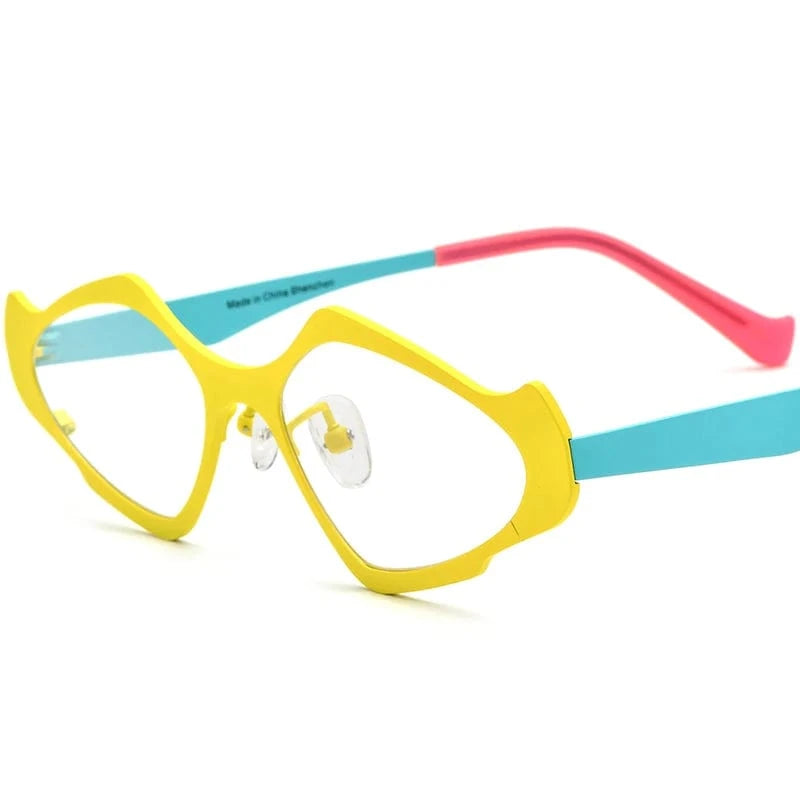 Borregls Colorful Pure Titanium Glasses Frame Women 2024 New Retro Cat Eye Optical Eyeglass Frames Men Spectacles Eyewear 185811