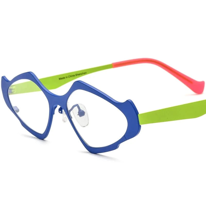 Borregls Colorful Pure Titanium Glasses Frame Women 2024 New Retro Cat Eye Optical Eyeglass Frames Men Spectacles Eyewear 185811