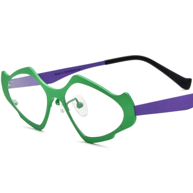Borregls Colorful Pure Titanium Glasses Frame Women 2024 New Retro Cat Eye Optical Eyeglass Frames Men Spectacles Eyewear 185811