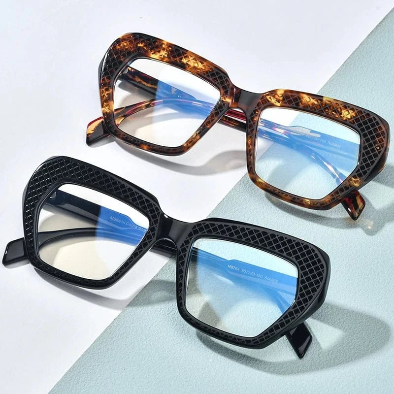 Borregls Hollow Acetate Glasses Frame Matte Vintage Cat Eye Eyeglasses Women Optical  Spectacles Eyewear 19264