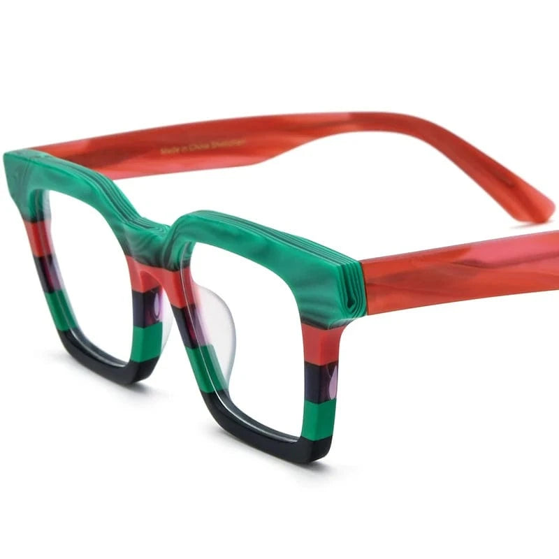 Borregls Multicolor Matte Acetate Glasses Frame Women 2024 Fashion Square Eyeglasses Optical Spectacles Man Retro Eyewear 19371