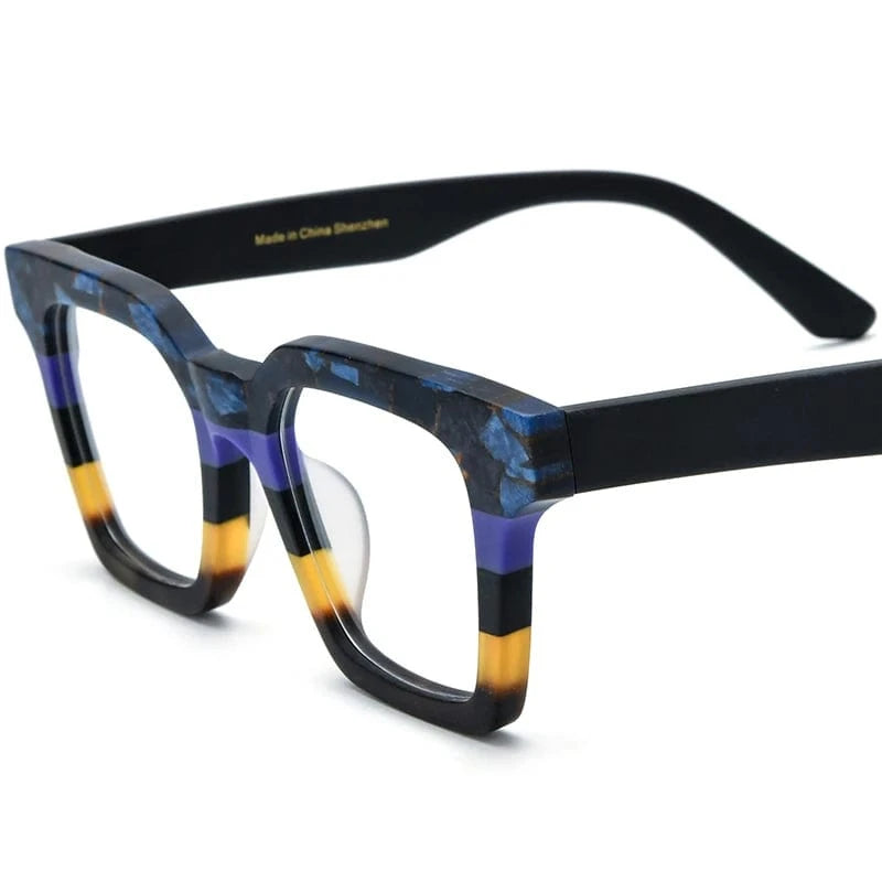 Borregls Multicolor Matte Acetate Glasses Frame Women 2024 Fashion Square Eyeglasses Optical Spectacles Man Retro Eyewear 19371