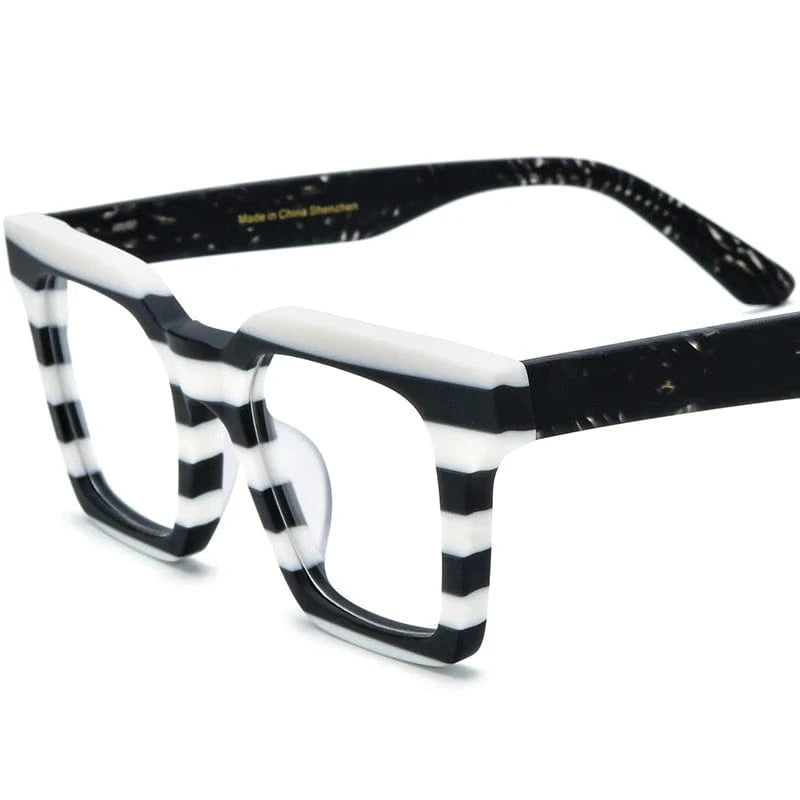 Borregls Multicolor Matte Acetate Glasses Frame Women 2024 Fashion Square Eyeglasses Optical Spectacles Man Retro Eyewear 19371