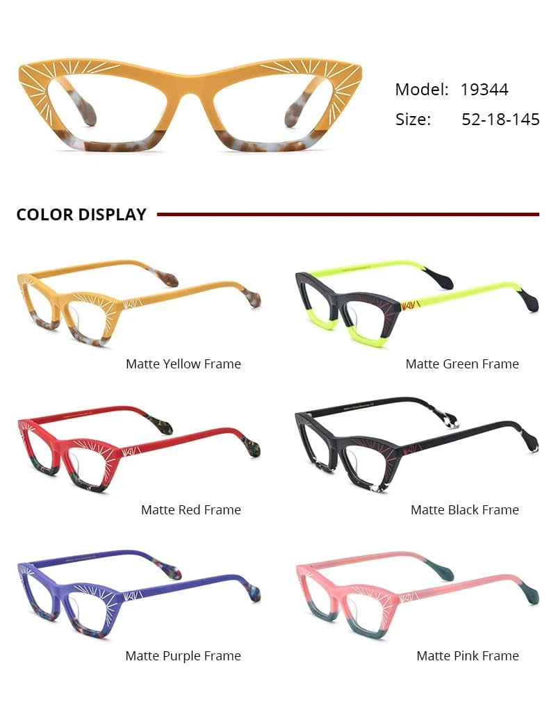 Borregls Splice Acetate Cat Eye Glasses Frame Women Brand Designer High Quality Cateye Eyeglass Optical Spectacles Eyewear 19344