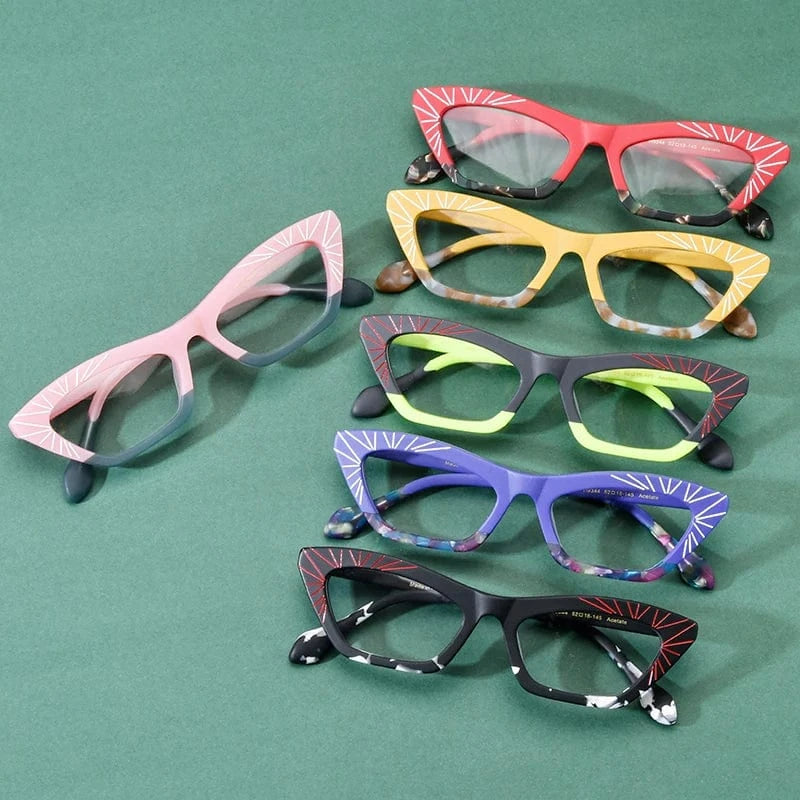 Borregls Splice Acetate Cat Eye Glasses Frame Women Brand Designer High Quality Cateye Eyeglass Optical Spectacles Eyewear 19344