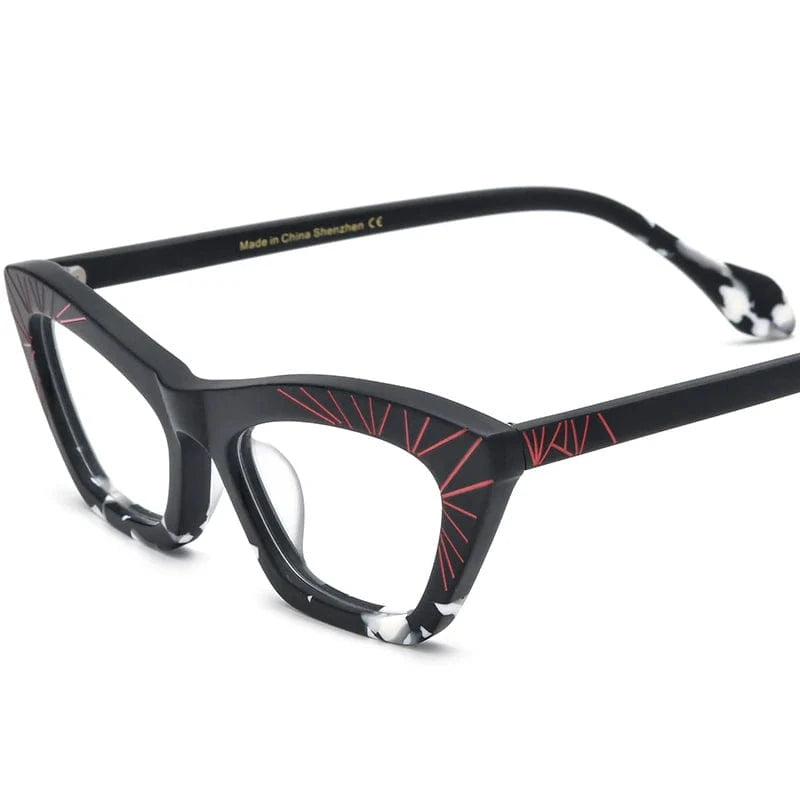 Borregls Splice Acetate Cat Eye Glasses Frame Women Brand Designer High Quality Cateye Eyeglass Optical Spectacles Eyewear 19344