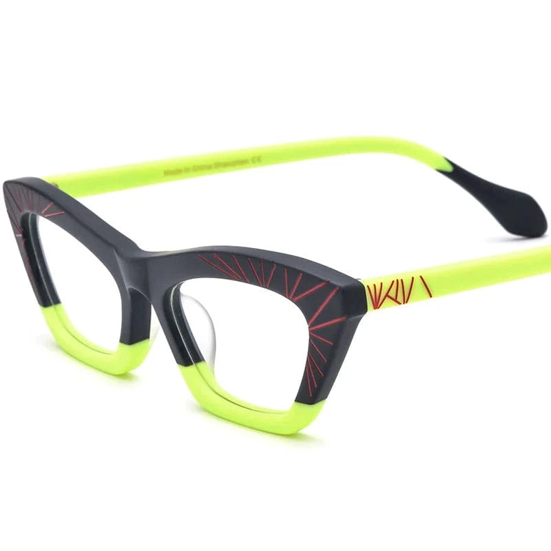 Borregls Splice Acetate Cat Eye Glasses Frame Women Brand Designer High Quality Cateye Eyeglass Optical Spectacles Eyewear 19344