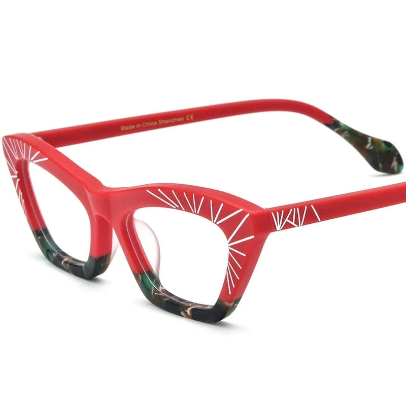 Borregls Splice Acetate Cat Eye Glasses Frame Women Brand Designer High Quality Cateye Eyeglass Optical Spectacles Eyewear 19344