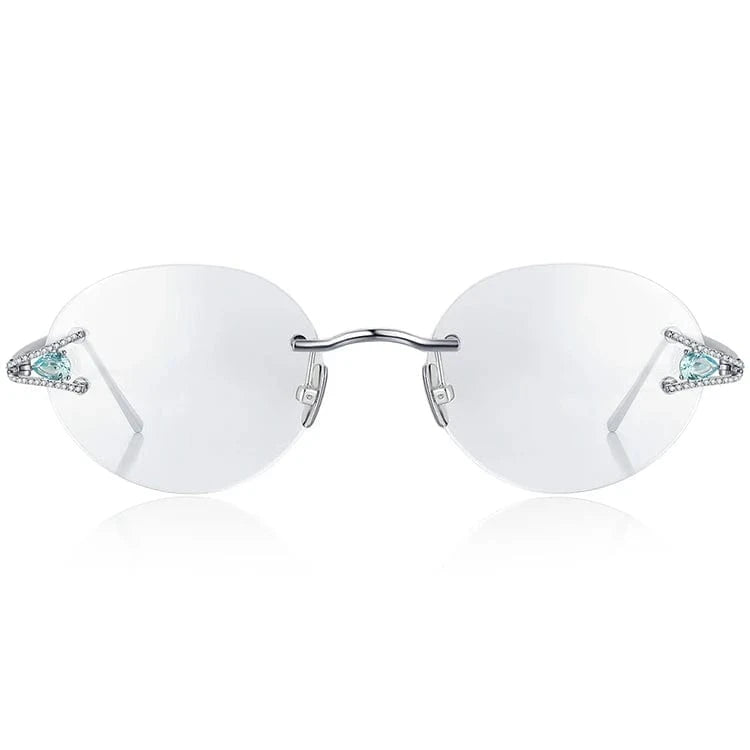 Borregls Sterling Silver S925 Glasses Frame Women Brand Design High Quality Rimless Eyeglasses Frameless Optical Eyewear S002