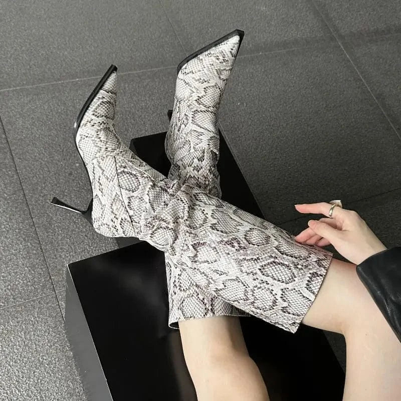 Botas De Invierno Knee HIgh Newest Sepatu Stiletto Heel Ladies Fashion Boots for Woman