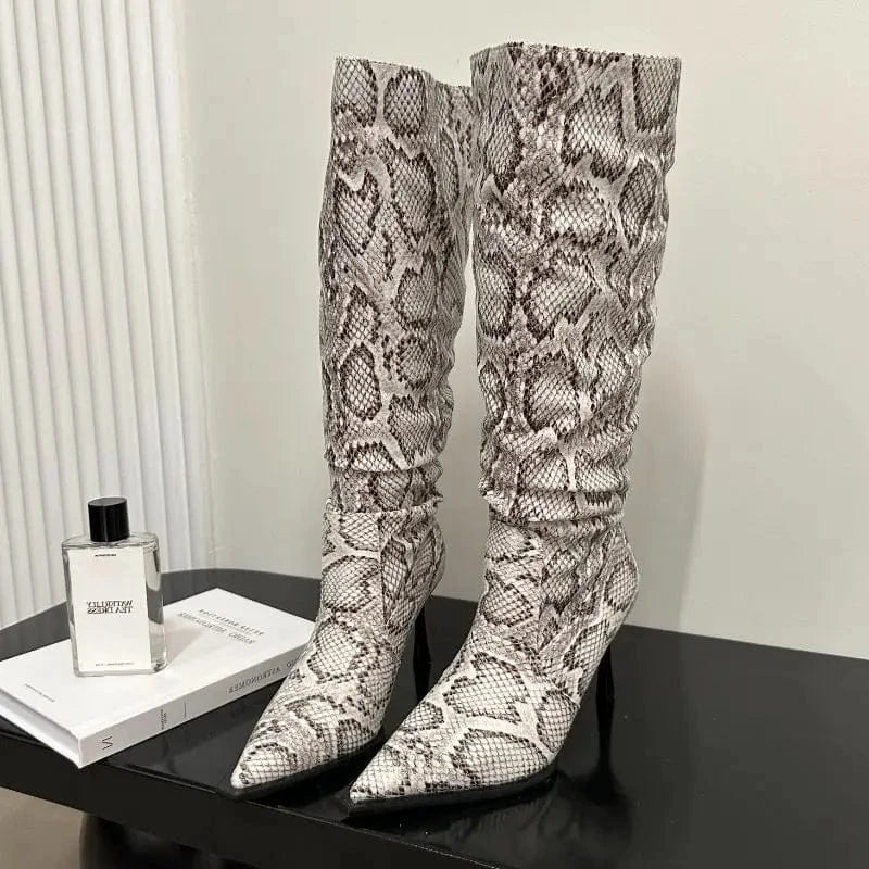 Botas De Invierno Knee HIgh Newest Sepatu Stiletto Heel Ladies Fashion Boots for Woman