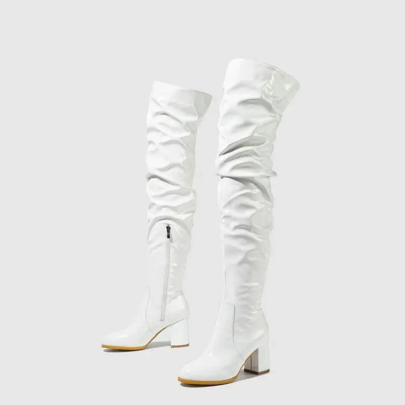 Botas Largas De Mujer Chunky Low Heel Women Over the Knee Boots for Winter and Fall