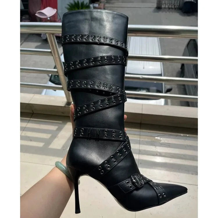 Botas Mujer Women Winter and Fall Shoes Knee High Heel Ladies Boots for Women Shoes